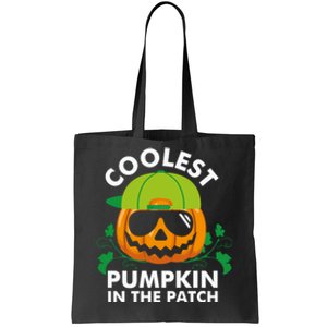 Coolest Pumpkin In The Patch Boy Pumpkin Halloween Tote Bag