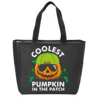 Coolest Pumpkin In The Patch Boy Pumpkin Halloween Zip Tote Bag