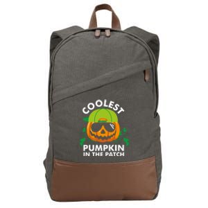 Coolest Pumpkin In The Patch Boy Pumpkin Halloween Cotton Canvas Backpack