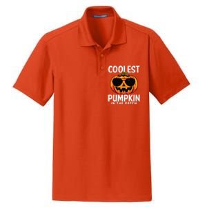 Coolest Pumpkin In The Patch Toddle Boy Halloween Kids Dry Zone Grid Polo