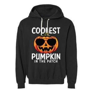 Coolest Pumpkin In The Patch Toddle Boy Halloween Kids Garment-Dyed Fleece Hoodie