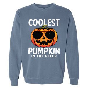 Coolest Pumpkin In The Patch Toddle Boy Halloween Kids Garment-Dyed Sweatshirt