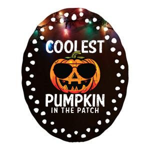 Coolest Pumpkin In The Patch Toddle Boy Halloween Kids Ceramic Oval Ornament