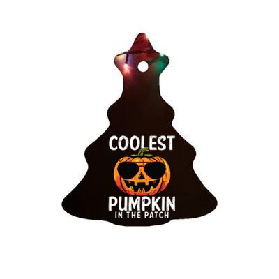 Coolest Pumpkin In The Patch Toddle Boy Halloween Kids Ceramic Tree Ornament