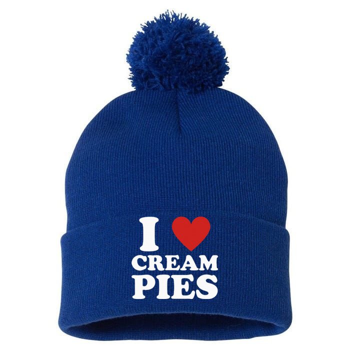 Cream Pie I Love Cream Pies Pom Pom 12in Knit Beanie