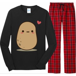 Cute Potato In Love Long Sleeve Pajama Set