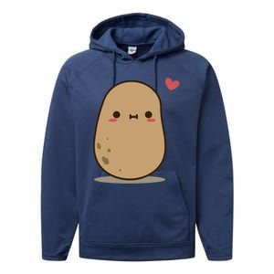 Cute Potato In Love Performance Fleece Hoodie