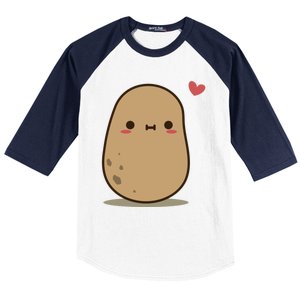 Cute Potato In Love Baseball Sleeve Shirt