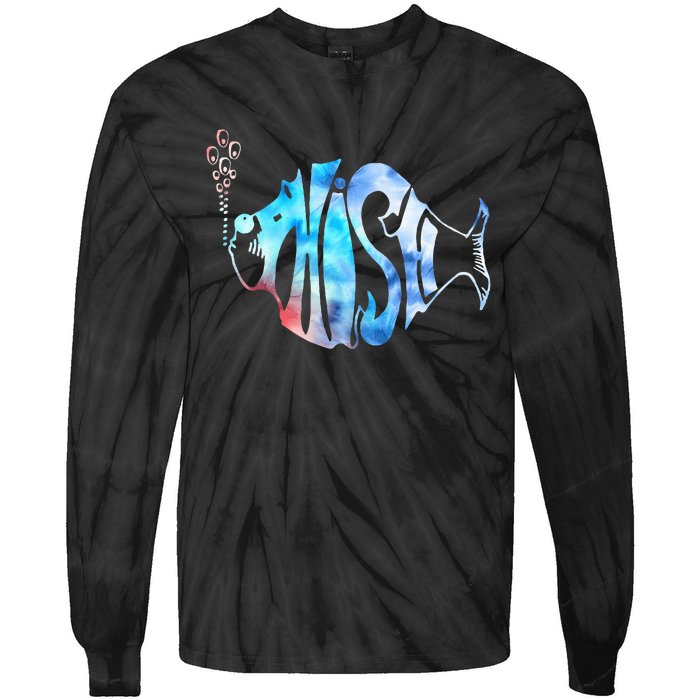 Colorful P.H.I.S.H Jam Tie Dye For Fisherman Fish Graphic Tie-Dye Long Sleeve Shirt