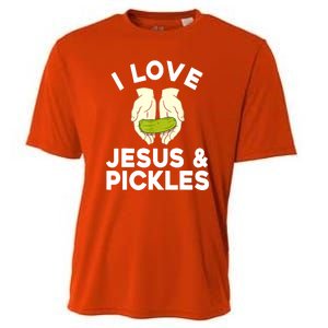 Cute Pickle Jesus Pickle Lovers Funny Gift Cooling Performance Crew T-Shirt