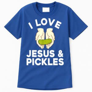 Cute Pickle Jesus Pickle Lovers Funny Gift Tall T-Shirt