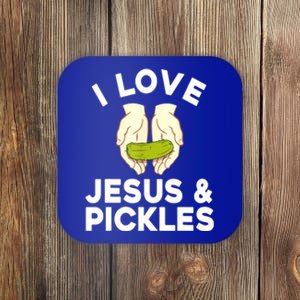 Cute Pickle Jesus Pickle Lovers Funny Gift Coaster