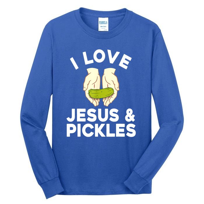 Cute Pickle Jesus Pickle Lovers Funny Gift Tall Long Sleeve T-Shirt