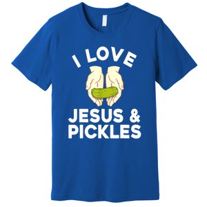 Cute Pickle Jesus Pickle Lovers Funny Gift Premium T-Shirt