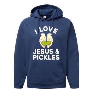 Cute Pickle Jesus Pickle Lovers Funny Gift Performance Fleece Hoodie