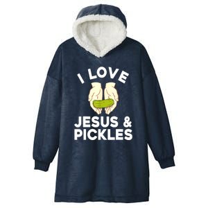 Cute Pickle Jesus Pickle Lovers Funny Gift Hooded Wearable Blanket