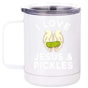 Cute Pickle Jesus Pickle Lovers Funny Gift 12 oz Stainless Steel Tumbler Cup