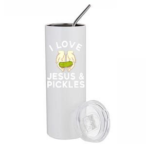 Cute Pickle Jesus Pickle Lovers Funny Gift Stainless Steel Tumbler