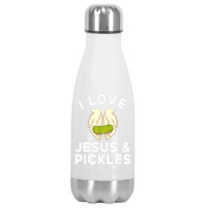 Cute Pickle Jesus Pickle Lovers Funny Gift Stainless Steel Insulated Water Bottle