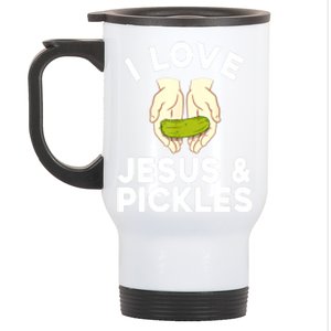 Cute Pickle Jesus Pickle Lovers Funny Gift Stainless Steel Travel Mug