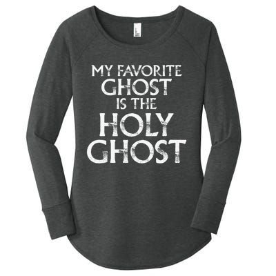 Christian Pun Joke The Only Ghost I Know is the Holy Ghost Women's Perfect Tri Tunic Long Sleeve Shirt