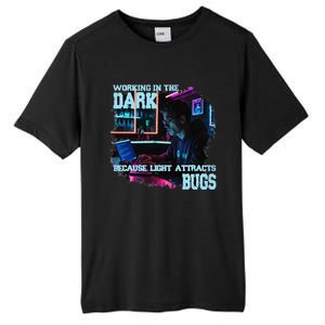 Coder Programmer Joke Nerd Dark White Hacker Bugs Night Tall Fusion ChromaSoft Performance T-Shirt