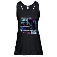 Coder Programmer Joke Nerd Dark White Hacker Bugs Night Ladies Essential Flowy Tank
