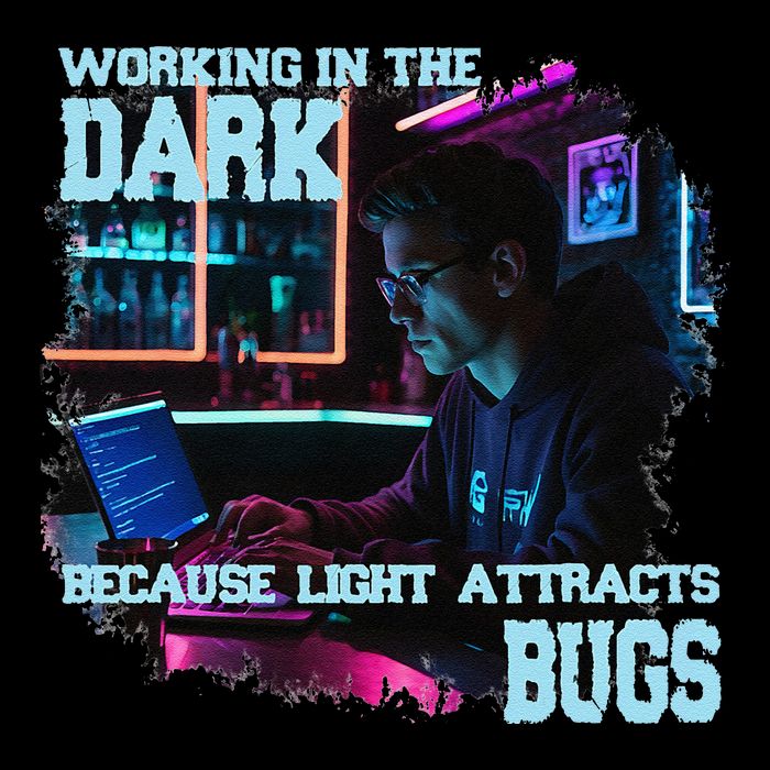 Coder Programmer Joke Nerd Dark White Hacker Bugs Night 16 in Basic Backpack