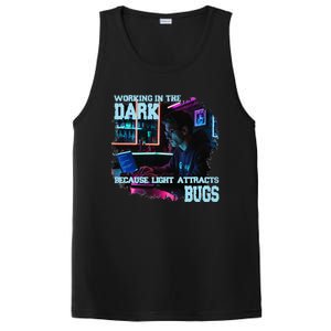 Coder Programmer Joke Nerd Dark White Hacker Bugs Night PosiCharge Competitor Tank