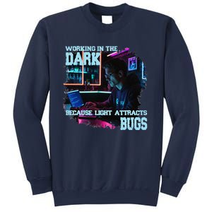 Coder Programmer Joke Nerd Dark White Hacker Bugs Night Sweatshirt