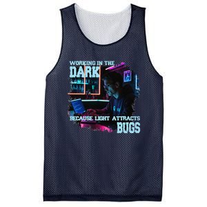 Coder Programmer Joke Nerd Dark White Hacker Bugs Night Mesh Reversible Basketball Jersey Tank