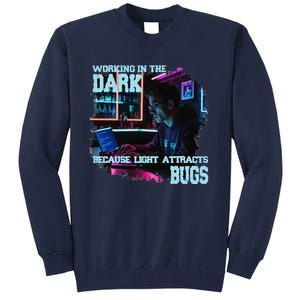 Coder Programmer Joke Nerd Dark White Hacker Bugs Night Tall Sweatshirt