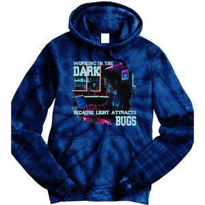 Coder Programmer Joke Nerd Dark White Hacker Bugs Night Tie Dye Hoodie