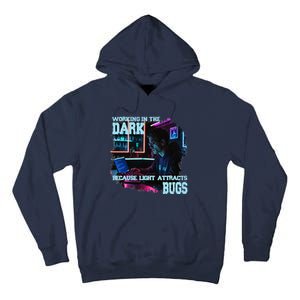 Coder Programmer Joke Nerd Dark White Hacker Bugs Night Tall Hoodie