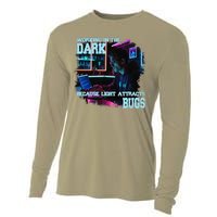 Coder Programmer Joke Nerd Dark White Hacker Bugs Night Cooling Performance Long Sleeve Crew