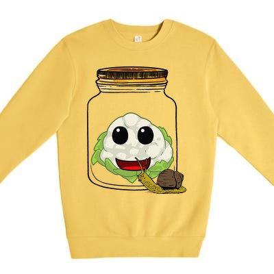 Cauliflower Preserving Jar Garden Harvest Hobby Gardener Chefs Chef Premium Crewneck Sweatshirt