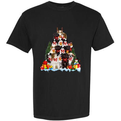 Christmas Pajama Japanese Chin Xmas Tree Gifts Dog Dad Mom Garment-Dyed Heavyweight T-Shirt