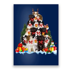 Christmas Pajama Japanese Chin Xmas Tree Gifts Dog Dad Mom Poster