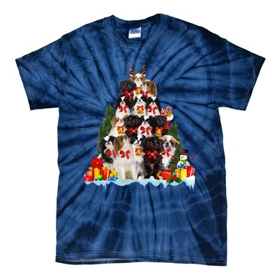 Christmas Pajama Japanese Chin Xmas Tree Gifts Dog Dad Mom Tie-Dye T-Shirt