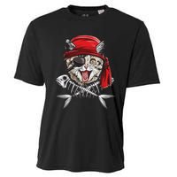 Cat Pirate Jolly Roger Flag Skull And Crossbones Cooling Performance Crew T-Shirt