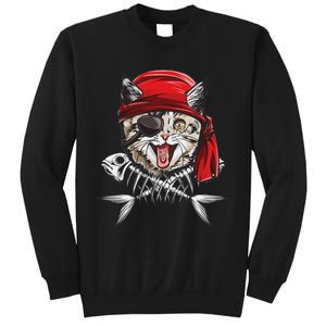 Cat Pirate Jolly Roger Flag Skull And Crossbones Sweatshirt