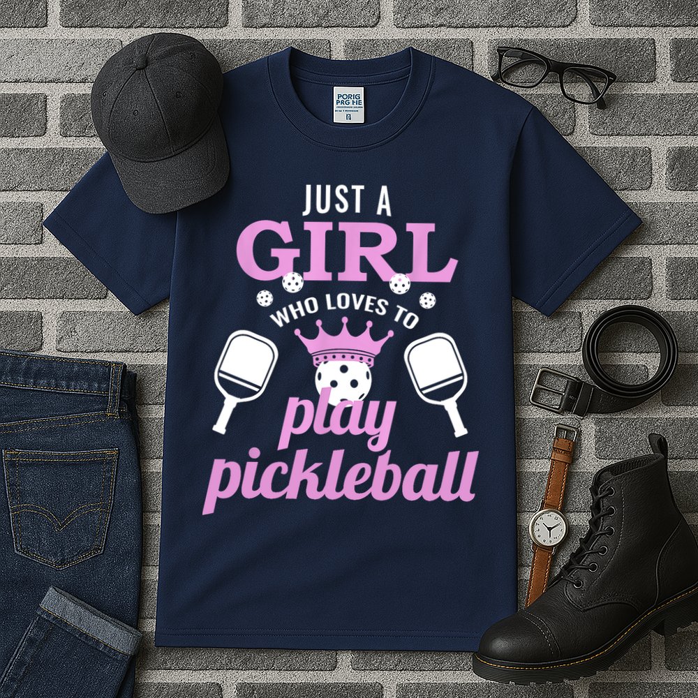 Cute Pickleball Just A Girl Who Loves To Play Pickleball Gift Ideas Tall T-Shirt