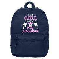 Cute Pickleball Just A Girl Who Loves To Play Pickleball Gift Ideas 16 in Basic Backpack