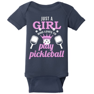 Cute Pickleball Just A Girl Who Loves To Play Pickleball Gift Ideas Baby Bodysuit