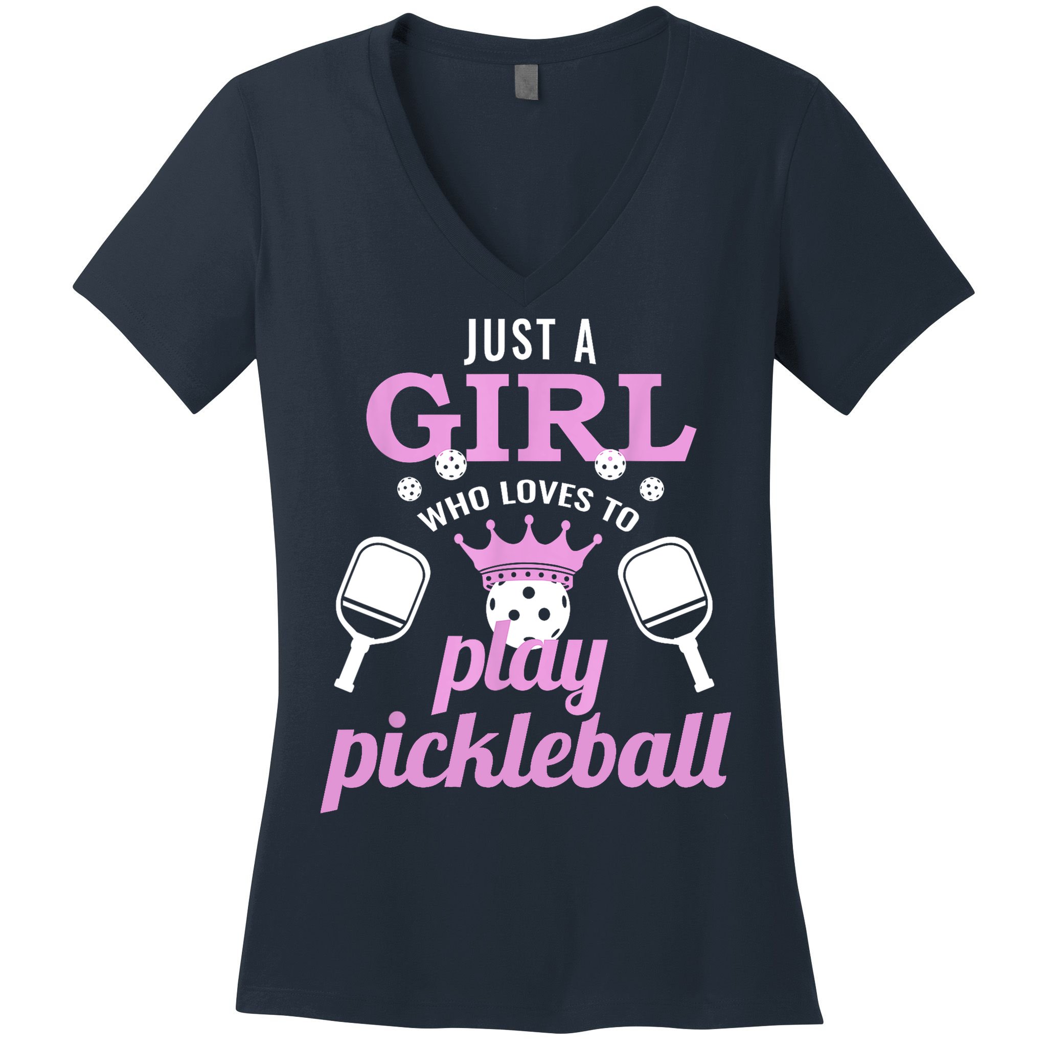 Cute Pickleball Just A Girl Who Loves To Play Pickleball Gift Ideas Women's V-Neck T-Shirt