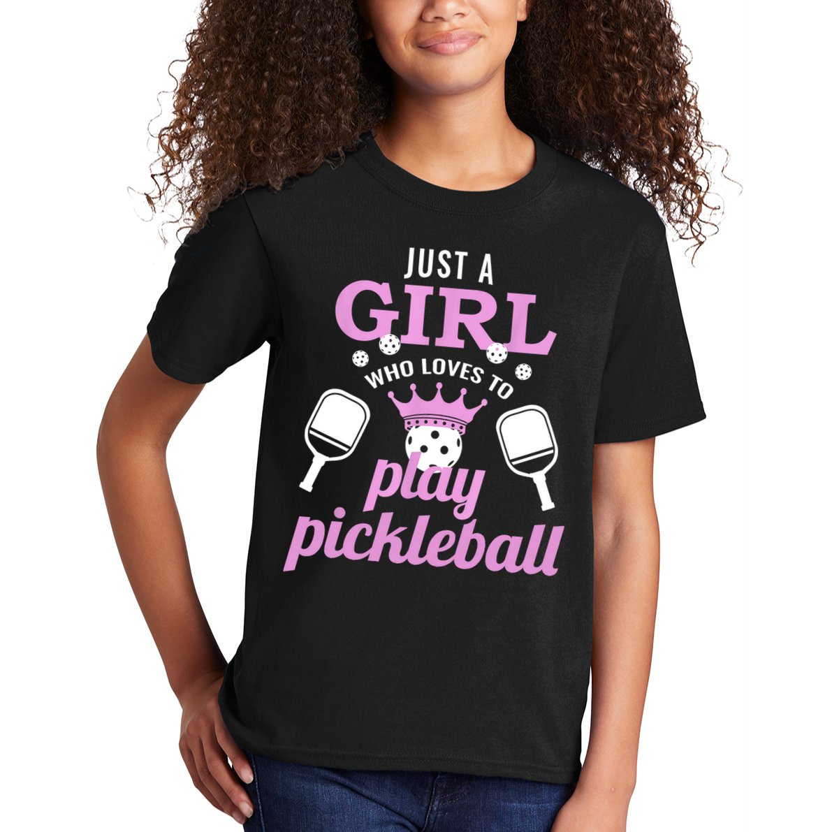 Cute Pickleball Just A Girl Who Loves To Play Pickleball Gift Ideas Kids T-Shirt