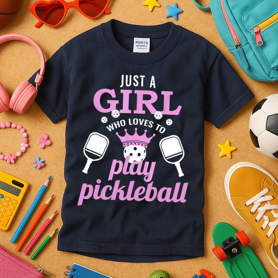 Cute Pickleball Just A Girl Who Loves To Play Pickleball Gift Ideas Kids T-Shirt