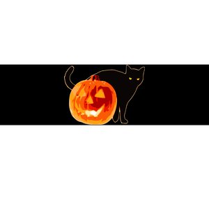 Creepy Pumpkin Jack O Lantern Black Cat Halloween Bumper Sticker