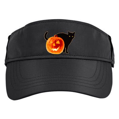 Creepy Pumpkin Jack O Lantern Black Cat Halloween Adult Drive Performance Visor