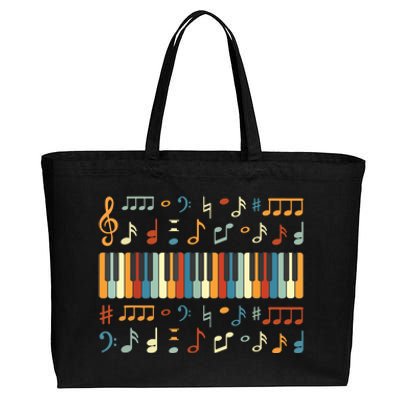 Cool Piano Keyboard Player Funny Pianist Keyboardist Outfit Cotton Canvas Jumbo Tote